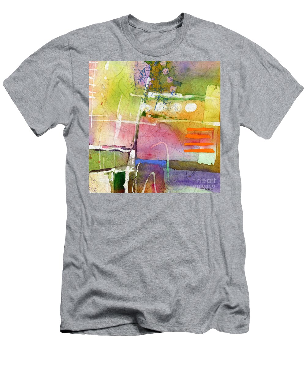 Abstract T-Shirt featuring the painting Crossroads - Yellow by Hailey E Herrera