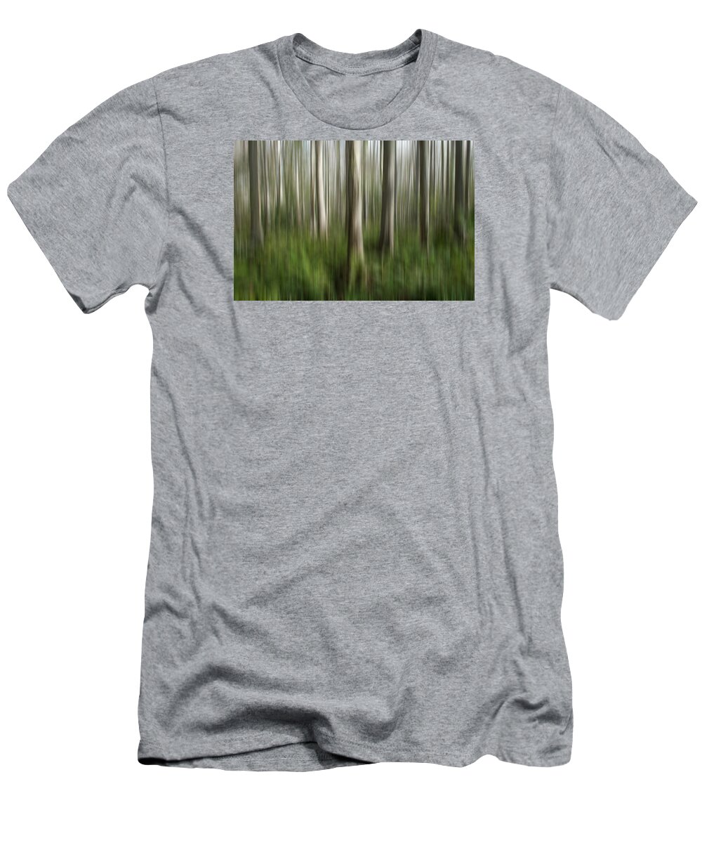 Abstracts T-Shirt featuring the photograph Cypress Tress Digital Abstracts Motion Blur by Rich Franco