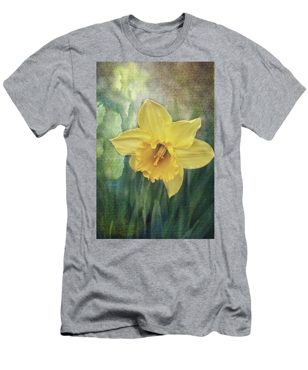 Daffodils In Bloom Print T-Shirt featuring the photograph Daffodils in Bloom by Gwen Gibson