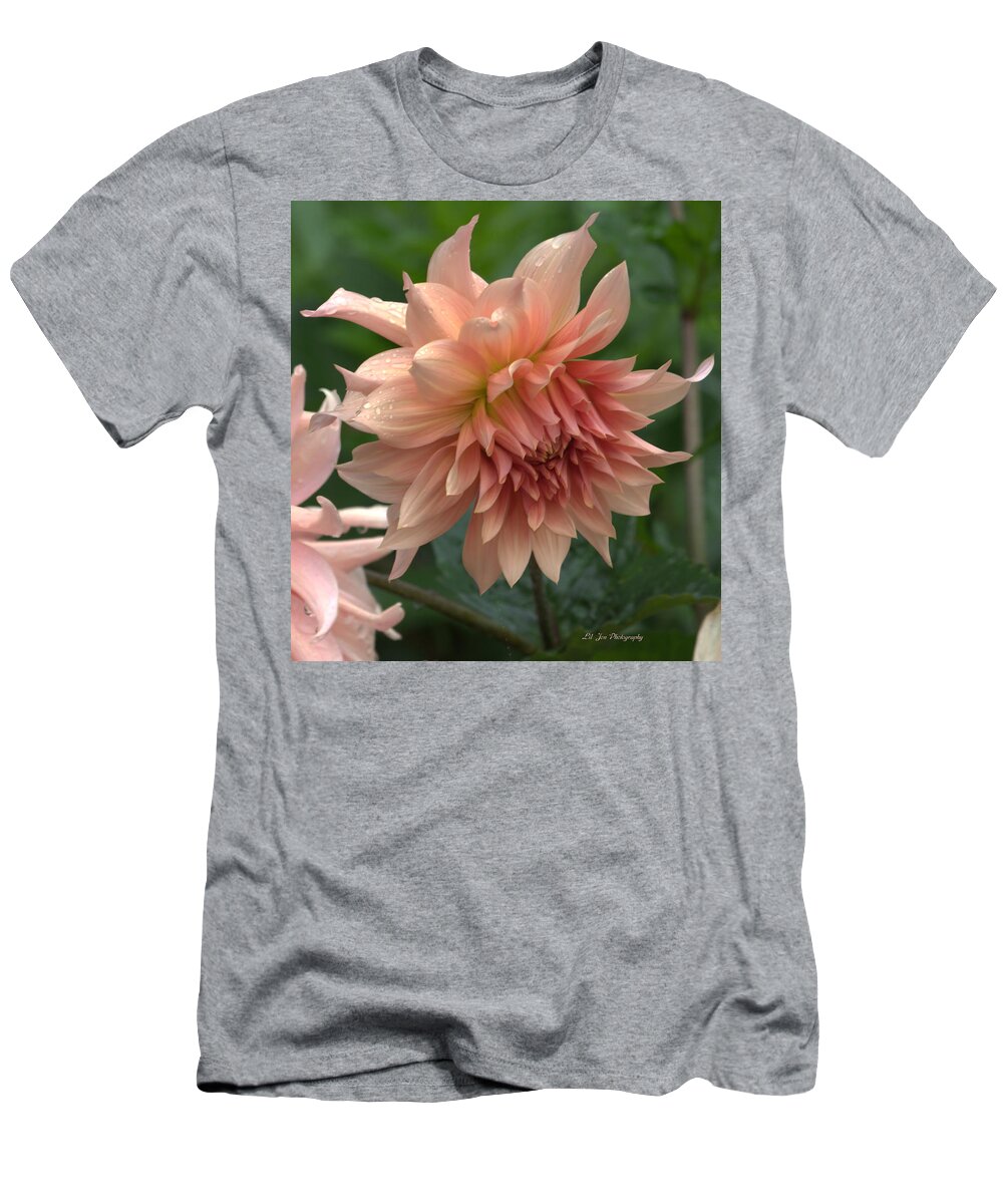 Dahlia T-Shirt featuring the photograph Dancing In The Rain by Jeanette C Landstrom