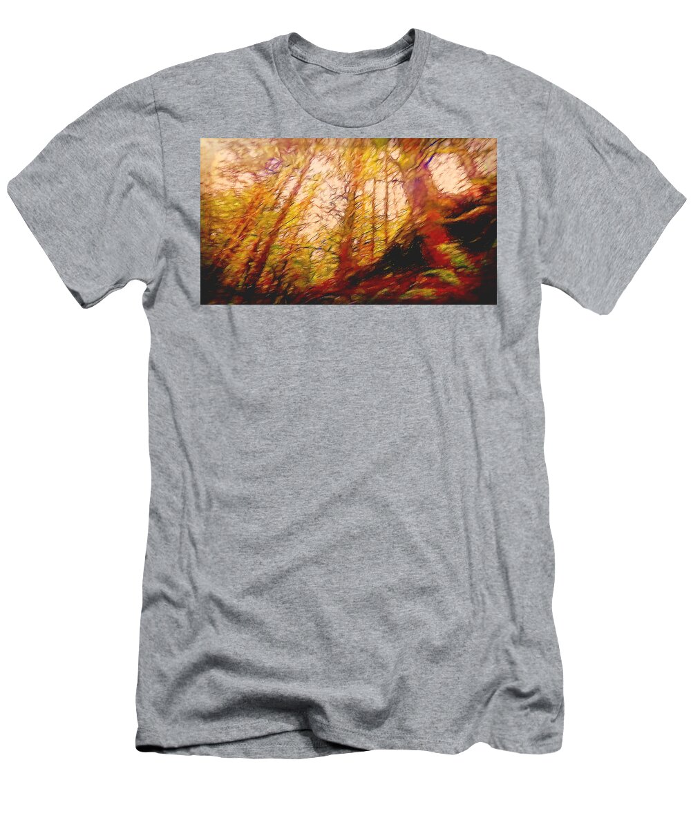 Foliage T-Shirt featuring the digital art Dancing Trees by Cathy Anderson