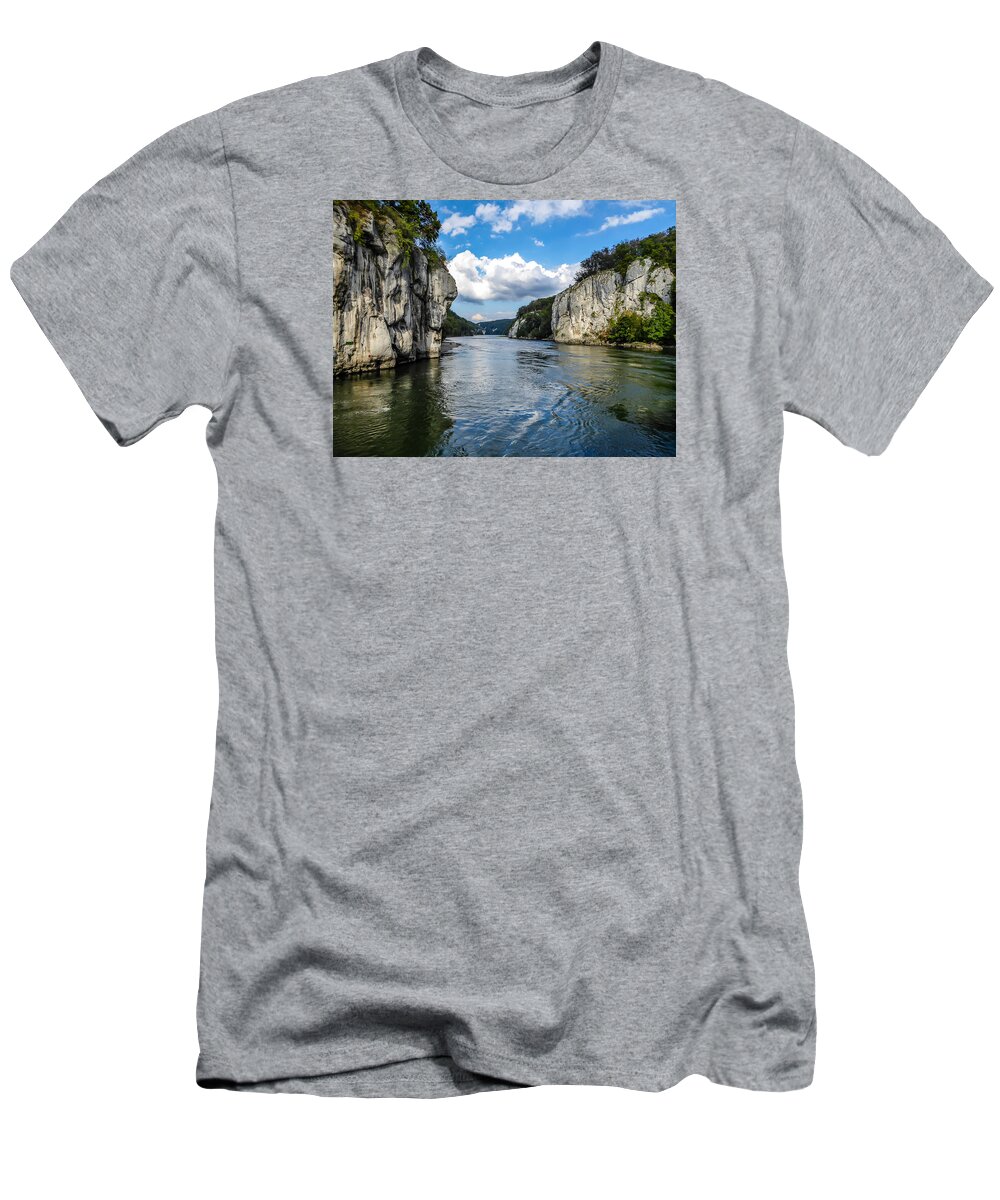 Danube T-Shirt featuring the photograph Danube Gorge by Pamela Newcomb