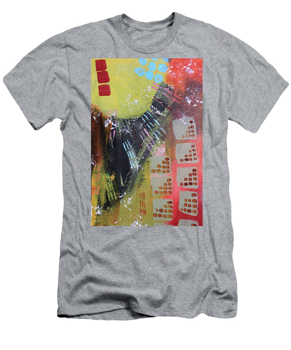 City T-Shirt featuring the painting Dark City by April Burton