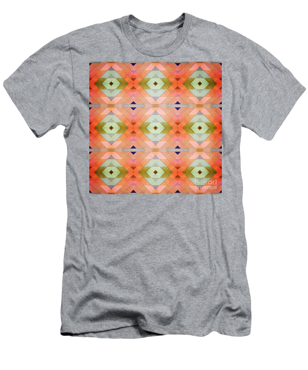 Orange T-Shirt featuring the digital art Decorative Textural Orange Pattern by Phil Perkins