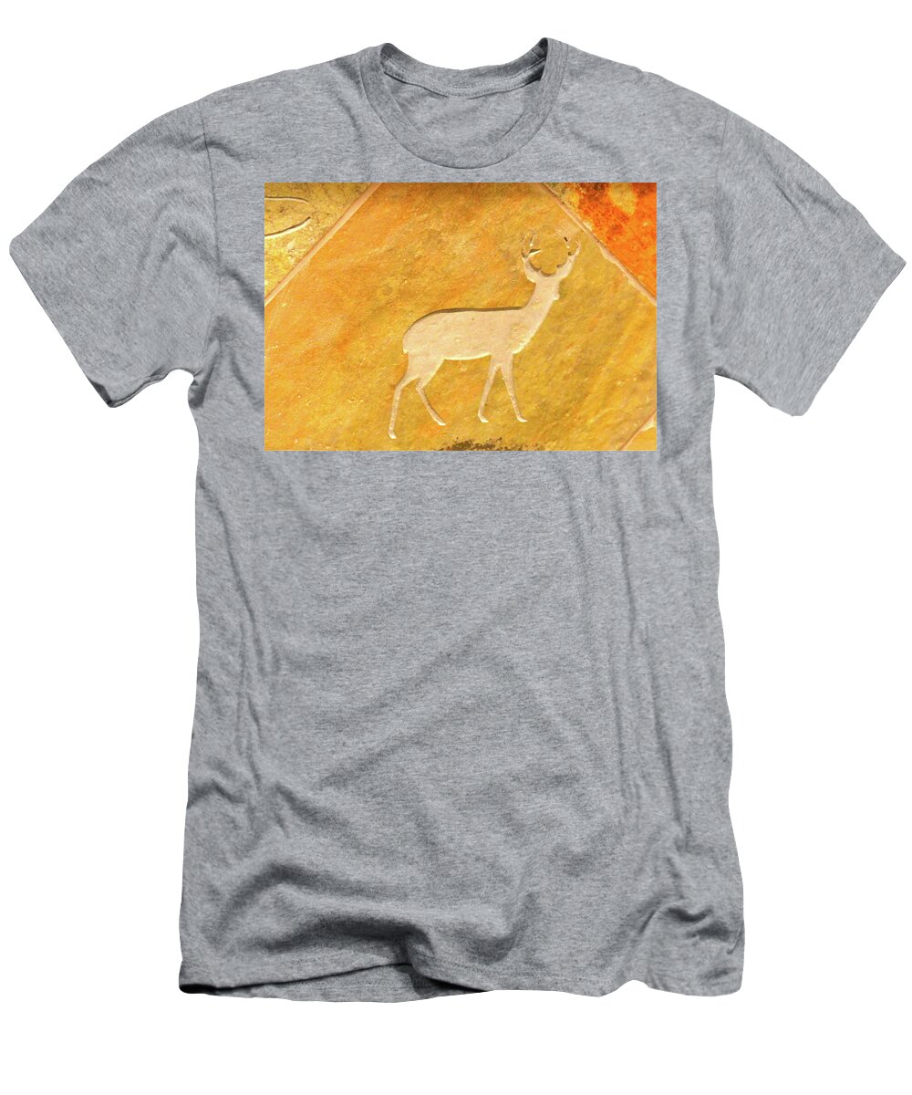 Deer T-Shirt featuring the photograph Deer in Stone by Laddie Halupa