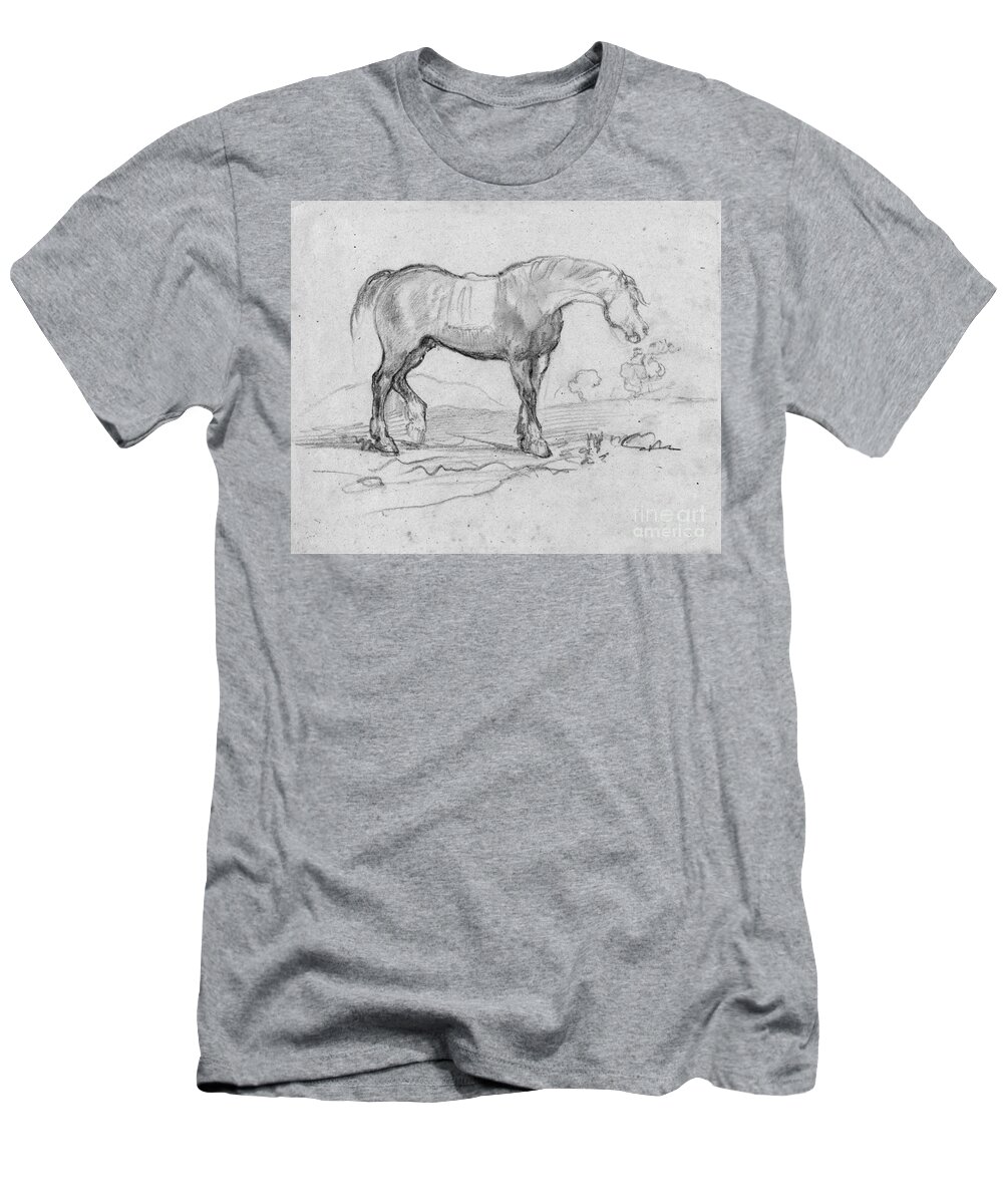 1890s T-Shirt featuring the drawing Degas, Horse. by Granger
