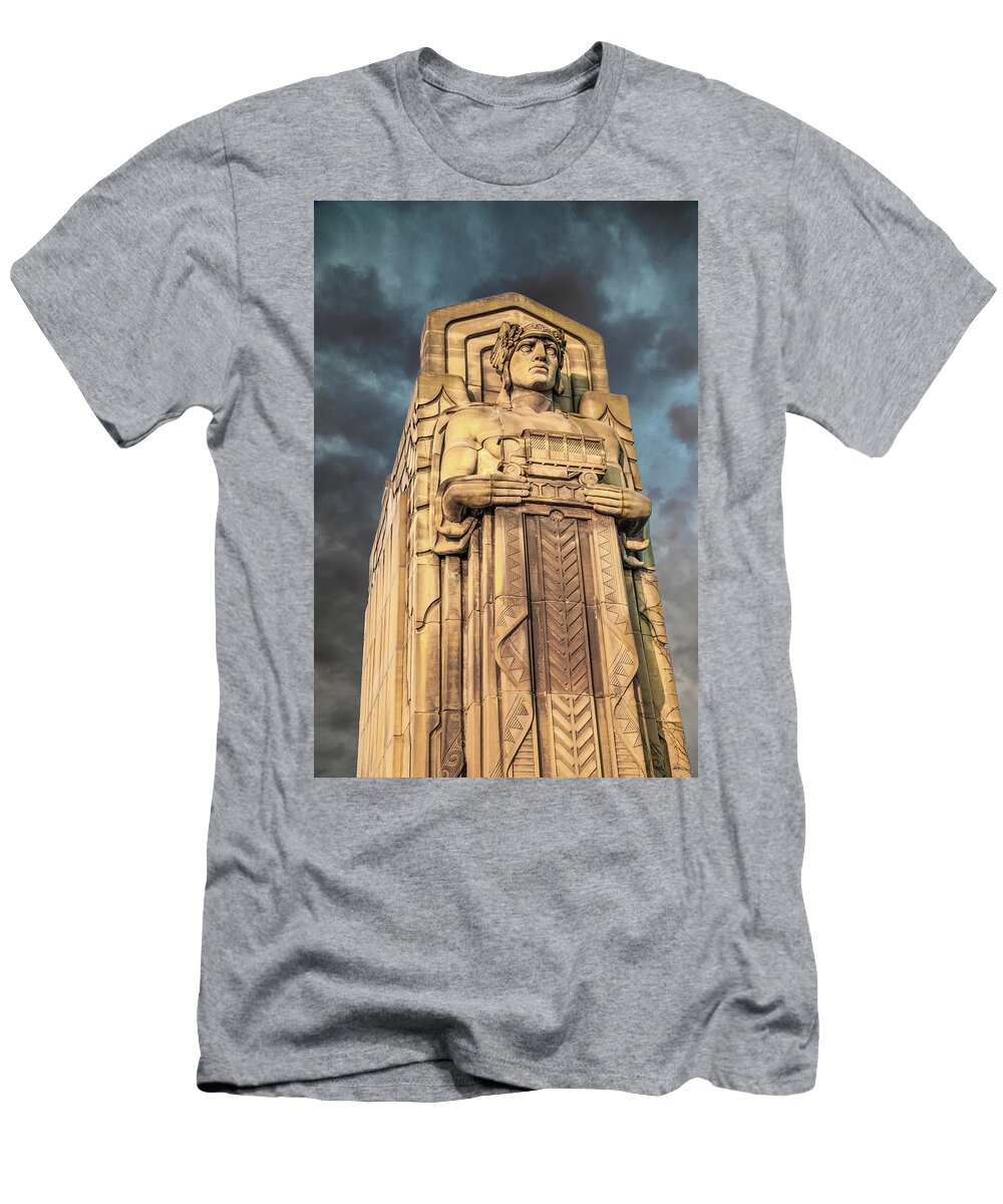 Hope Memorial Bridge T-Shirt featuring the photograph Delivery Truck Guardian by Lon Dittrick