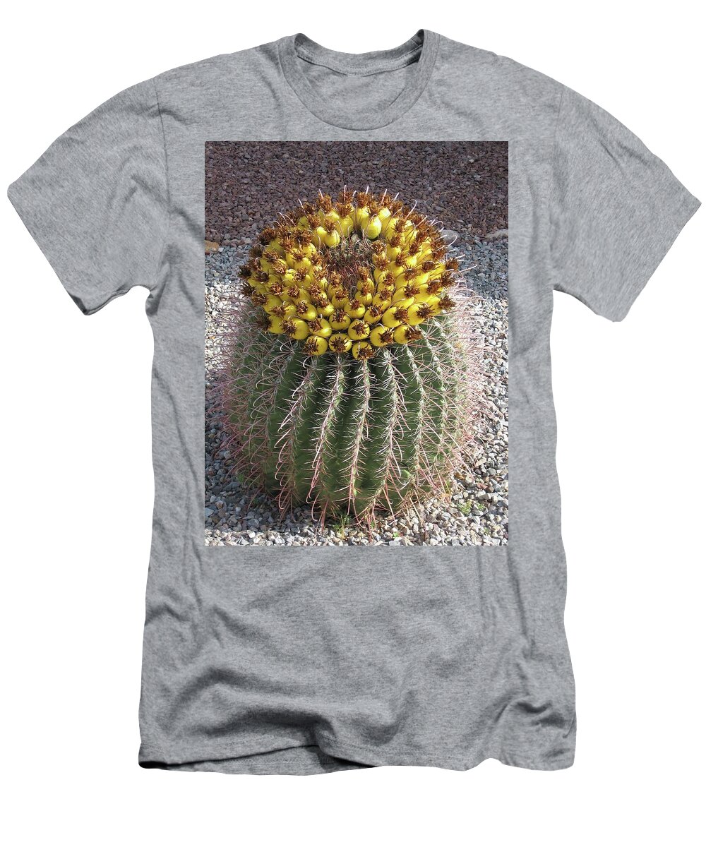 Barrel Cactus T-Shirt featuring the photograph Desert Facts of Life by Judith Lauter
