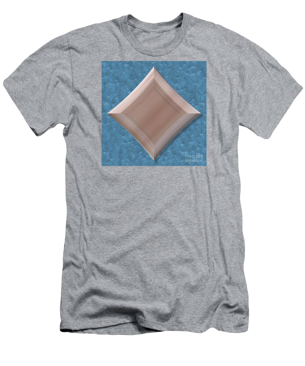 Diamond T-Shirt featuring the digital art Diamond shape frame with seamless generated texture by Miroslav Nemecek