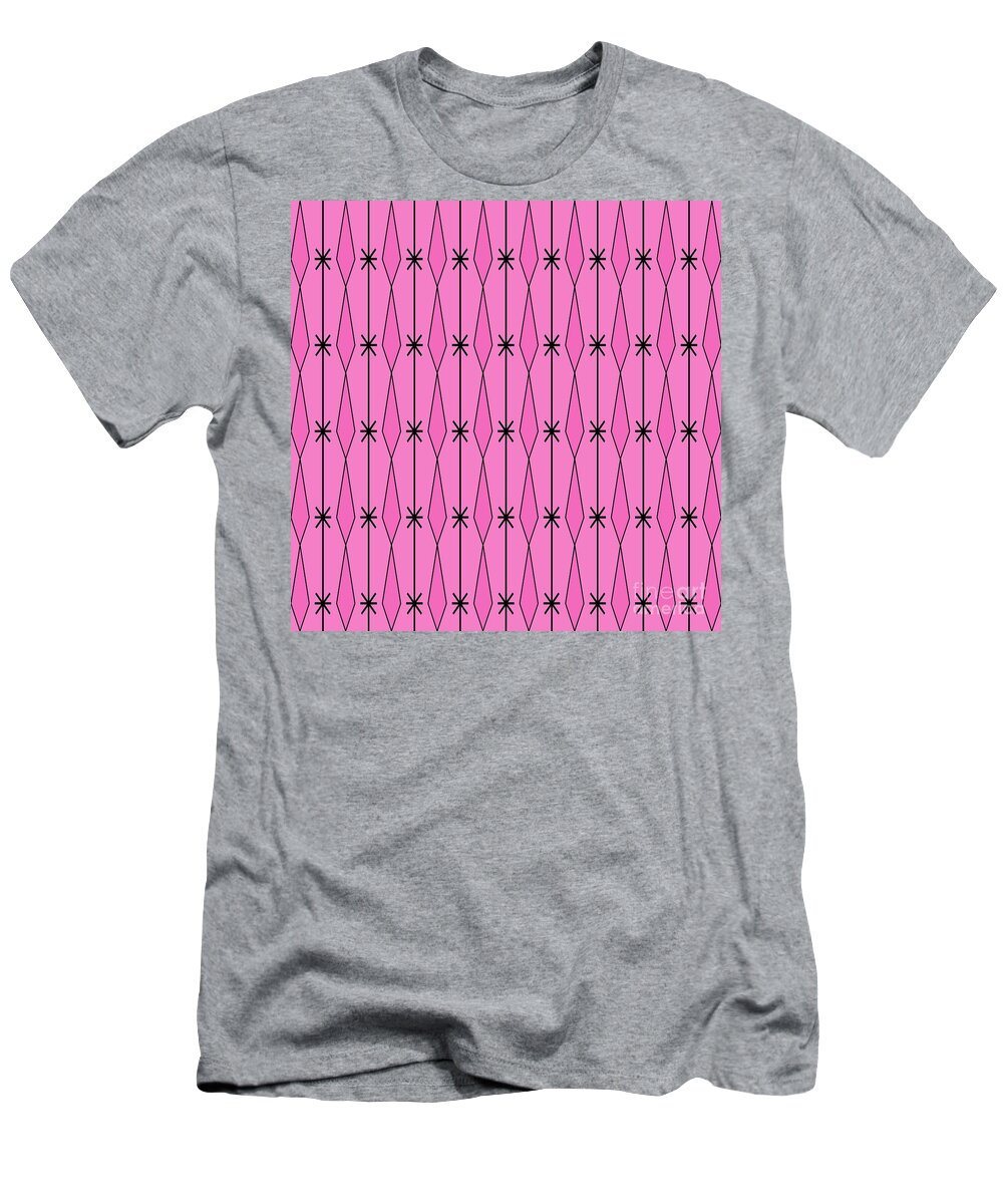 Mid Century Modern T-Shirt featuring the digital art Diamonds in Pink by Donna Mibus