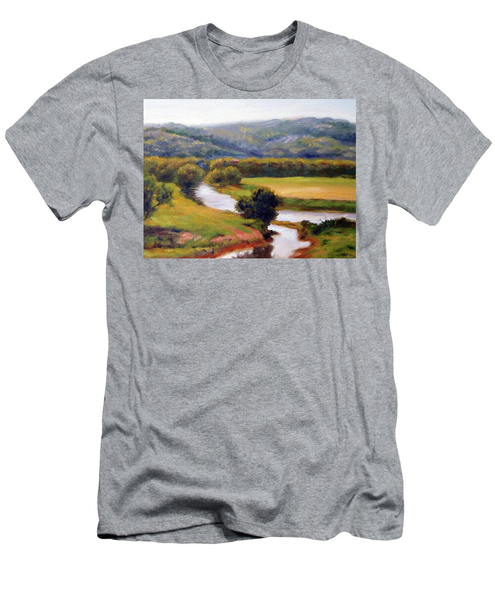 Riverscape T-Shirt featuring the painting Diversion by Marie Witte
