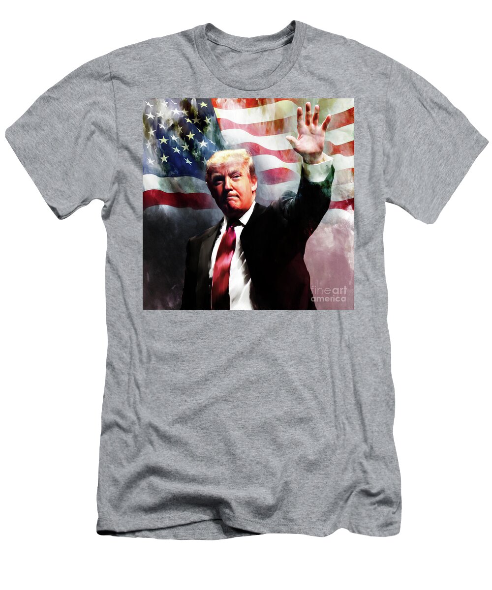 Donald Trump T-Shirt featuring the painting Donald Trump 01 by Gull G