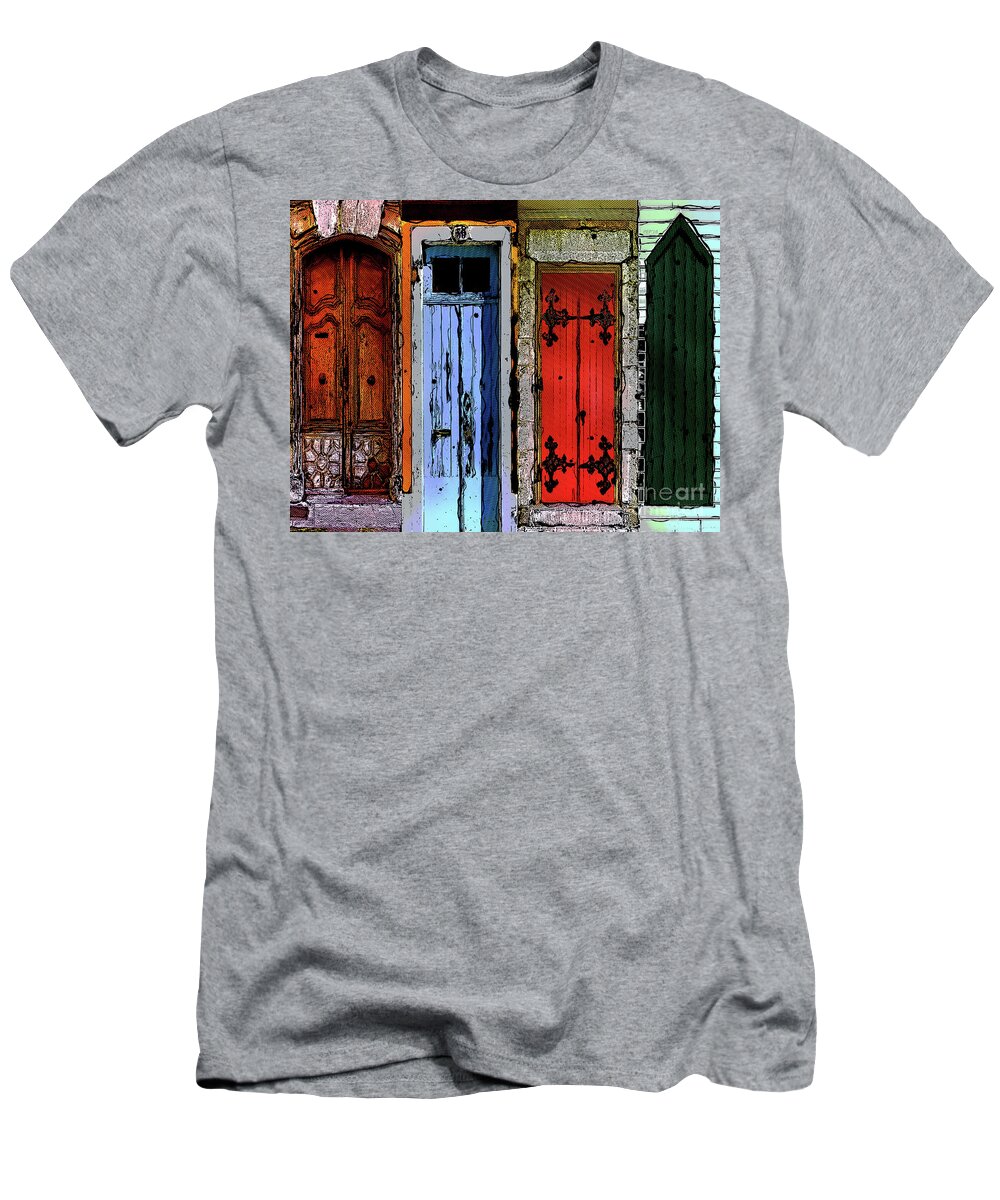 Doors T-Shirt featuring the photograph Doors In A Row by Phil Perkins