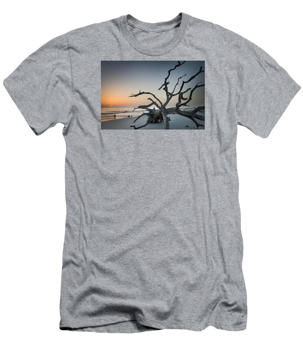 Sunrise T-Shirt featuring the photograph Driftwood Sunrise by John Kirkland