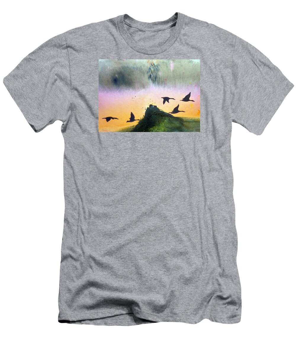 Water Outdoors Nature Wildlife Travel Holiday T-Shirt featuring the painting Lake Lucerne by Ed Heaton