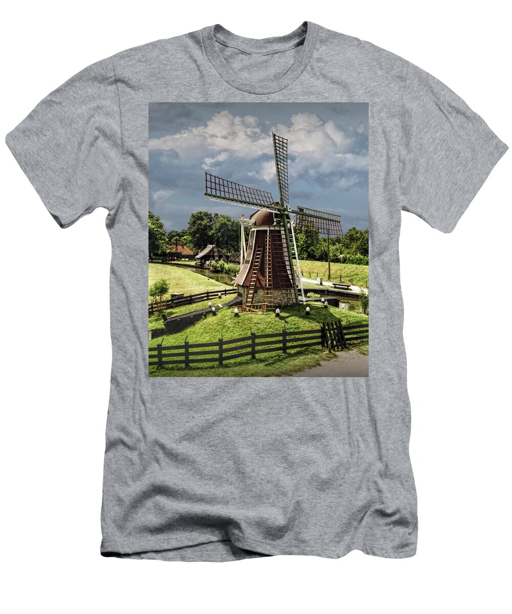 Art T-Shirt featuring the photograph Dutch Windmill in the Zuiderzee Museum in the Netherlands by Randall Nyhof