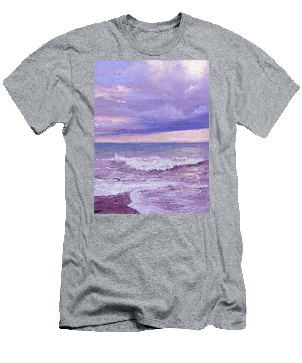 Sea T-Shirt featuring the painting e-Motion by Arie Van der Wijst