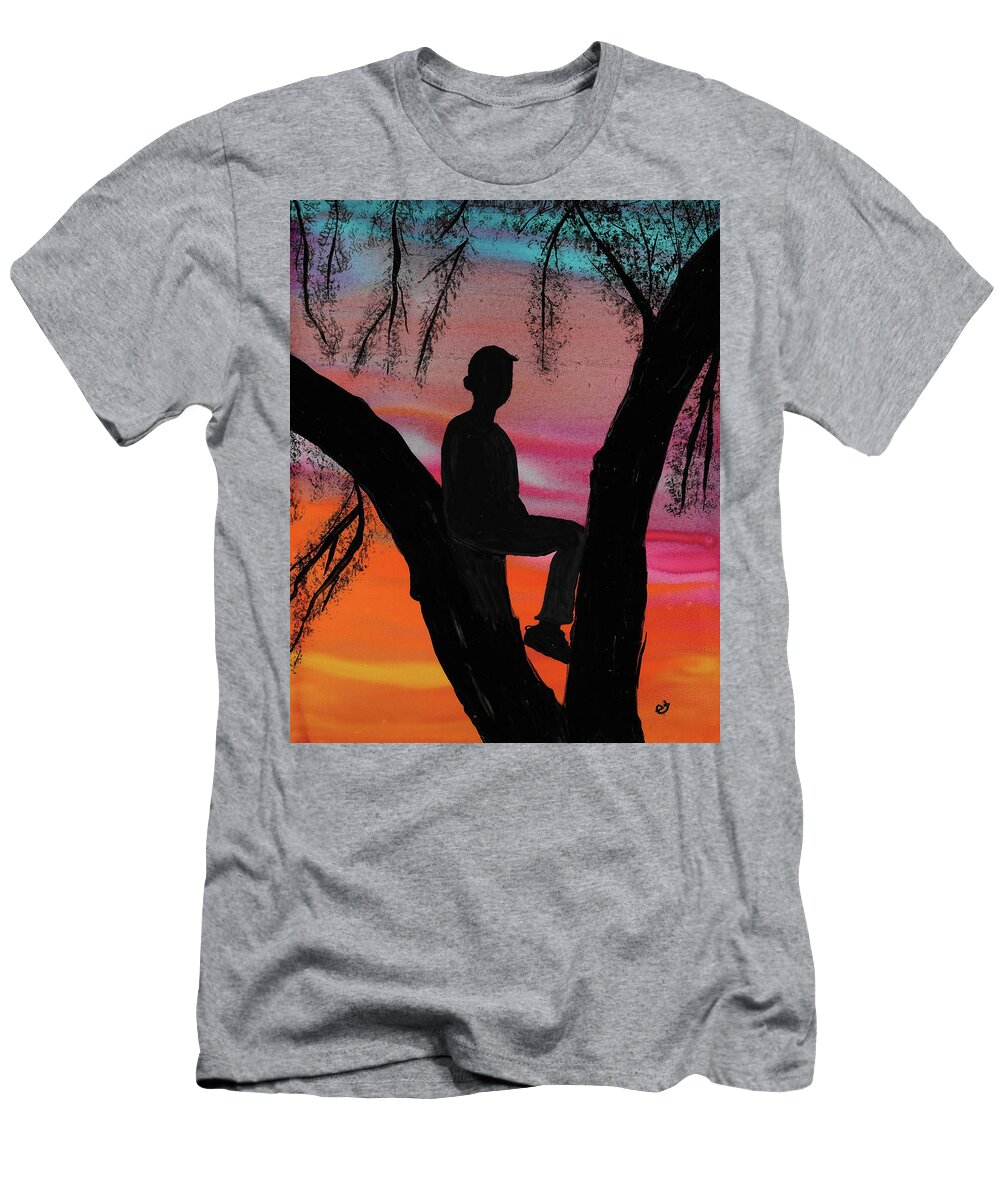 Sunset T-Shirt featuring the painting East Trailridge by Eli Tynan