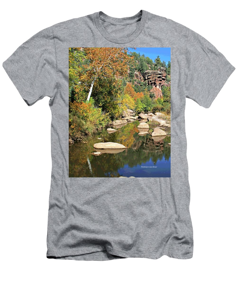Fall T-Shirt featuring the photograph East Verde Fall Crossing by Matalyn Gardner