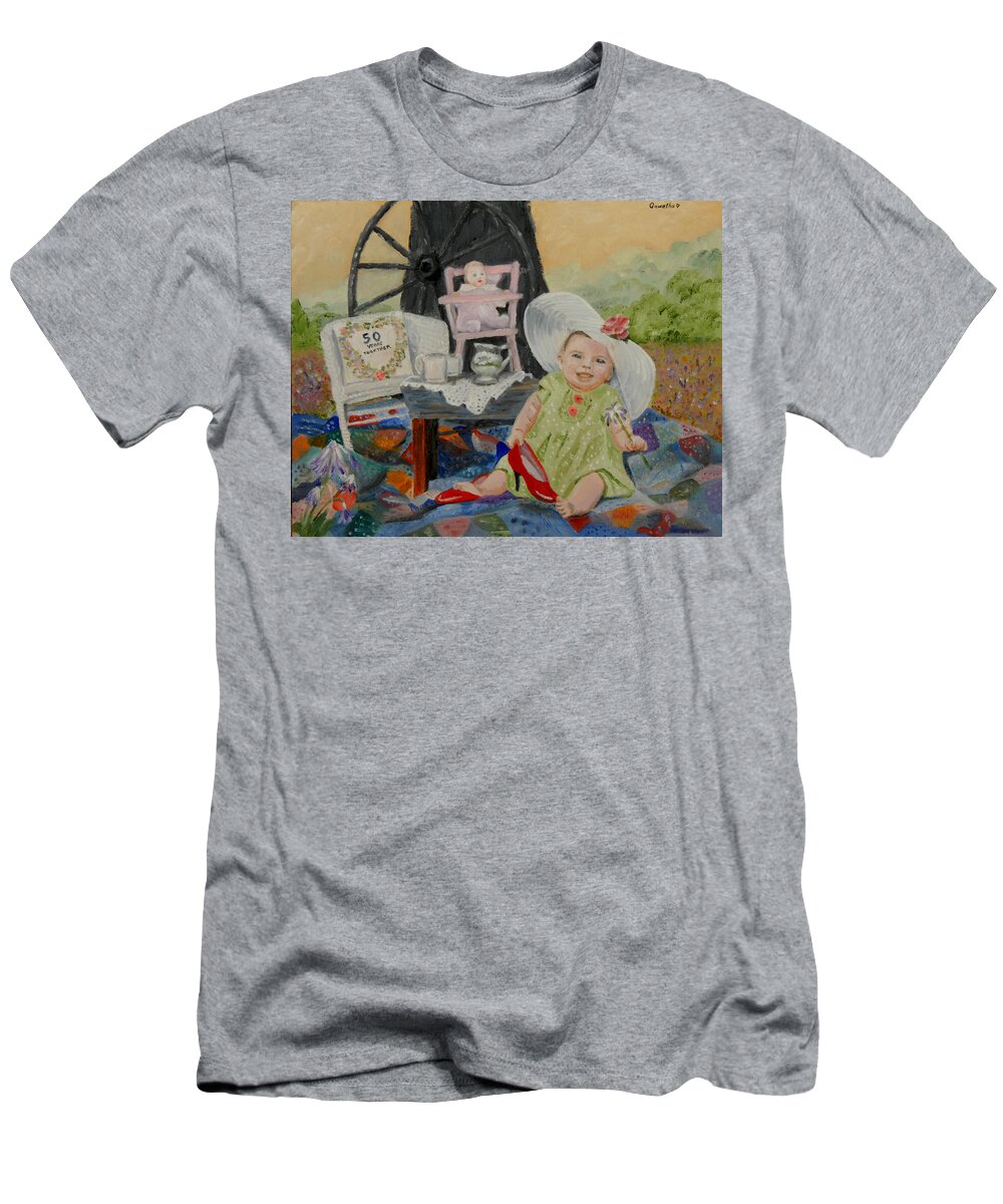 Baby T-Shirt featuring the painting Eden Rose's First Tea Party by Quwatha Valentine