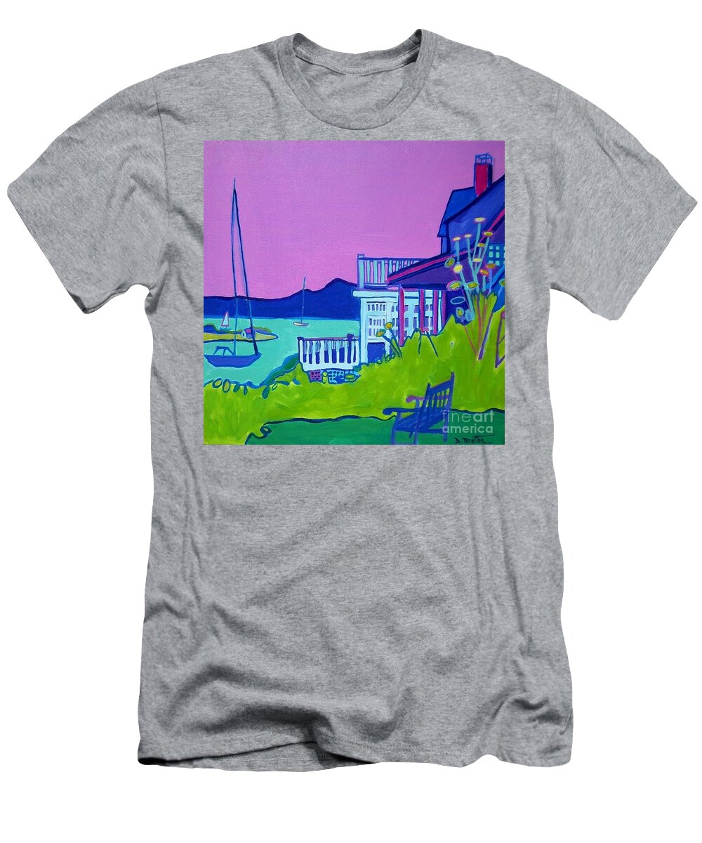 Landscape T-Shirt featuring the painting Edgartown Porches by Debra Bretton Robinson