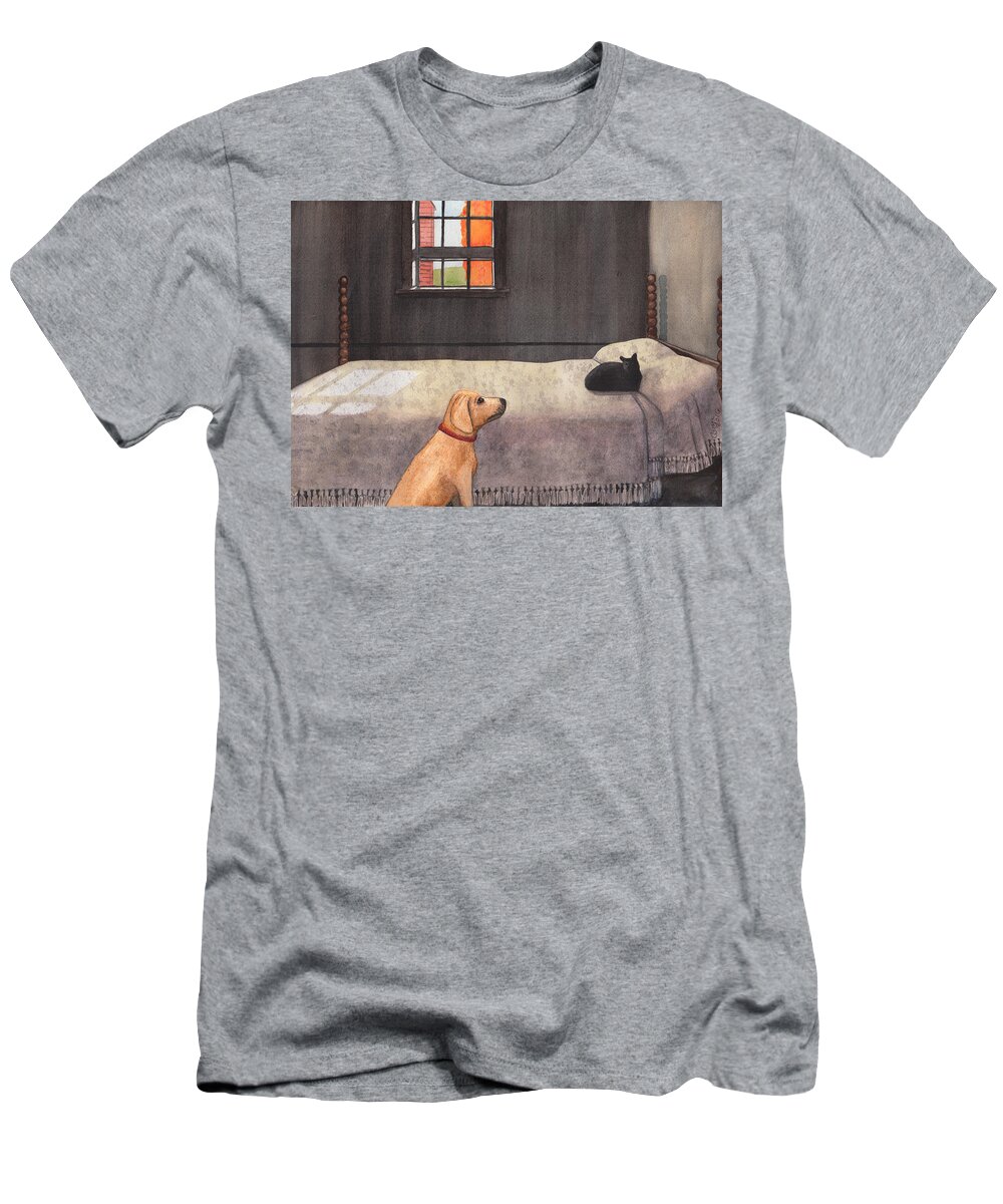 Dog T-Shirt featuring the painting Effing CAT by Catherine G McElroy