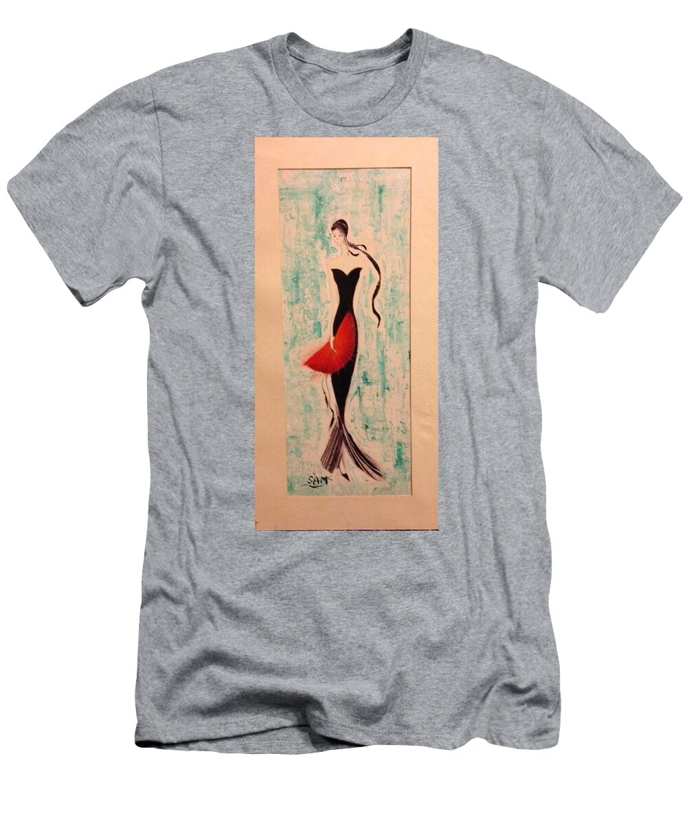 Oil T-Shirt featuring the painting Elegance by Sam Shaker