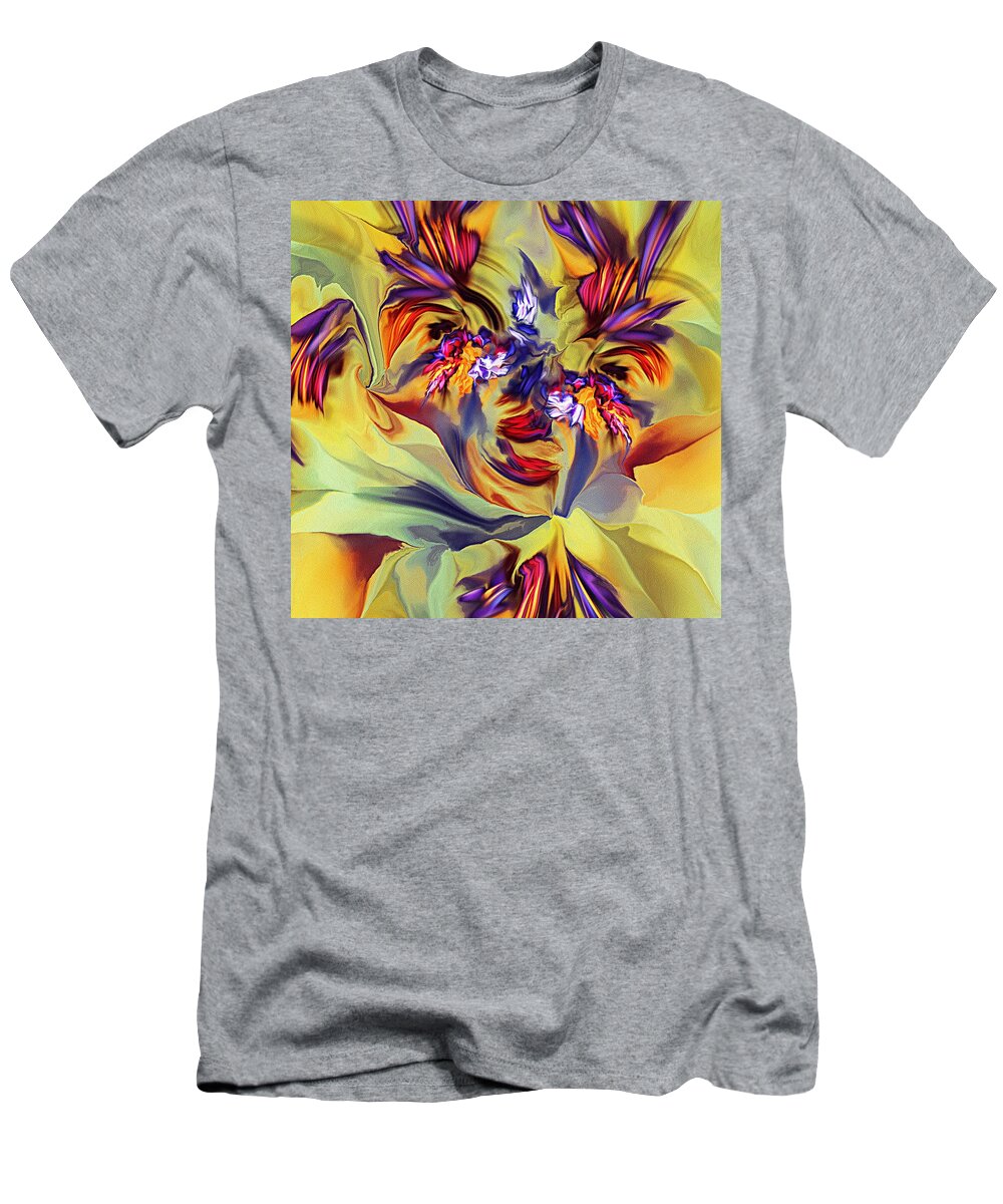 Fine Art T-Shirt featuring the digital art Explosive Floral by David Lane