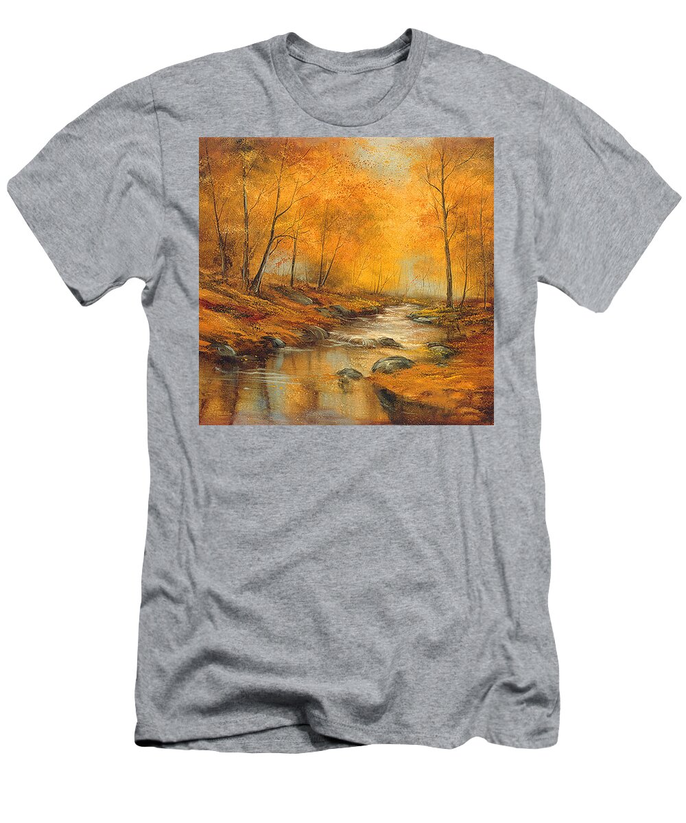 Fall Scene T-Shirt featuring the painting Fall Reflections by Lynne Pittard