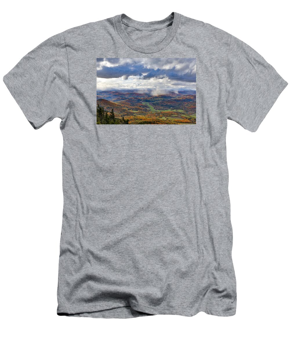 Landscape T-Shirt featuring the photograph Fall snow squalls by Vance Bell