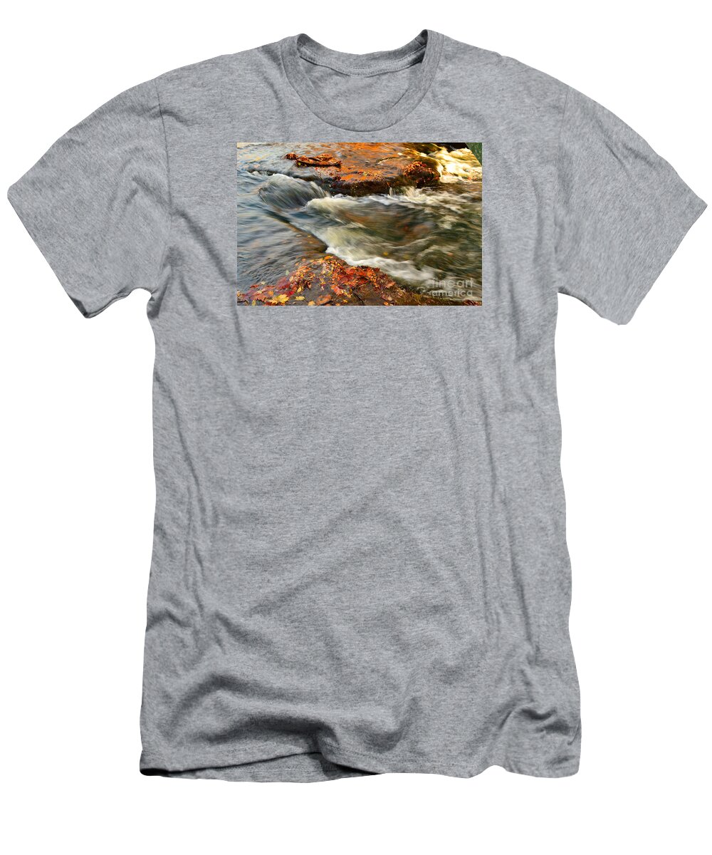 Falls Park T-Shirt featuring the photograph Falls Park Sunset Waterfall by Amy Lucid