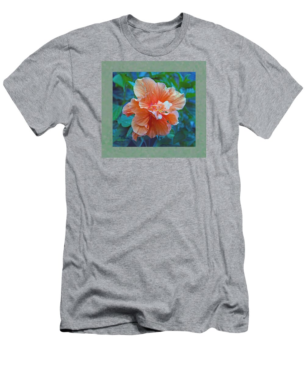 Hibiscus T-Shirt featuring the photograph Fancy Peach Hibiscus by Sandi OReilly