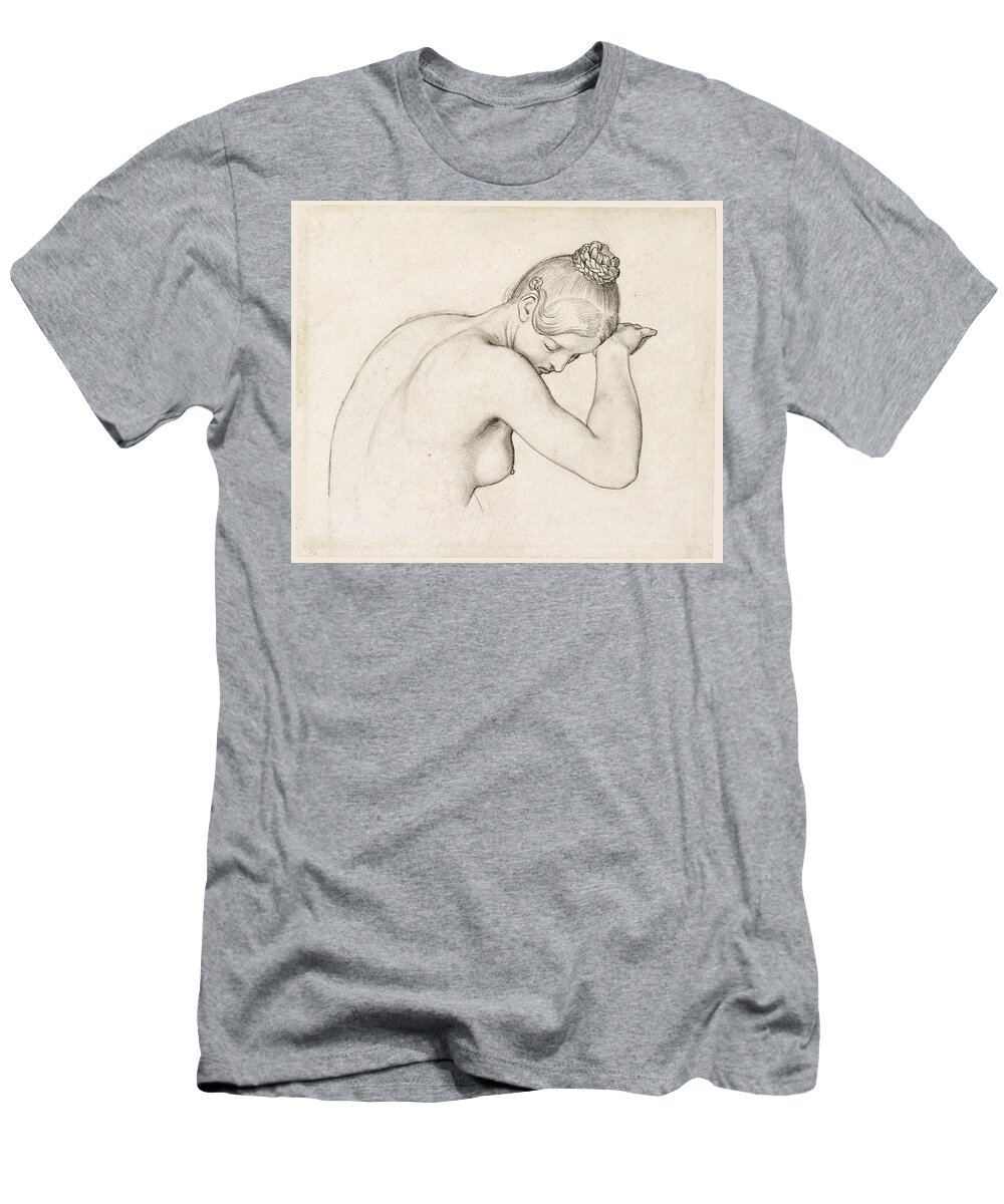 Female Nude Half Length T-Shirt by Wilhelm von Kaulbach - Fine Art America