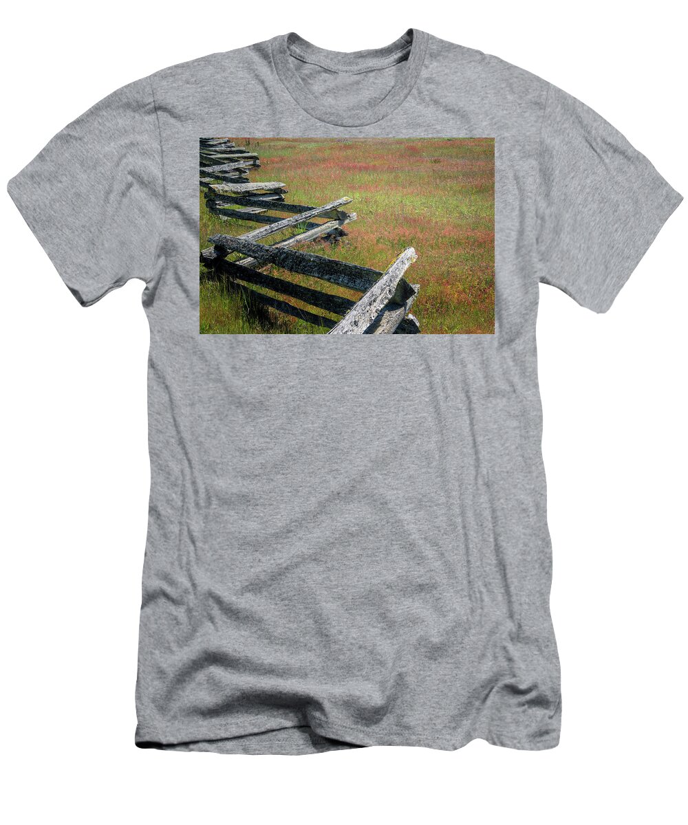Oregon Coast T-Shirt featuring the photograph Fence And Field by Tom Singleton