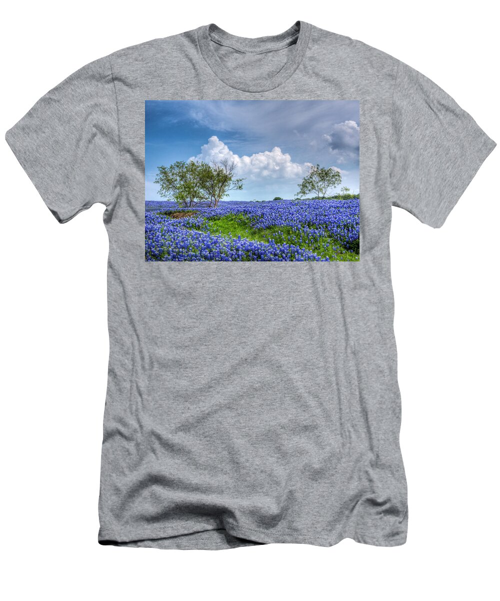Bloom T-Shirt featuring the photograph Field of Texas Bluebonnets by David and Carol Kelly