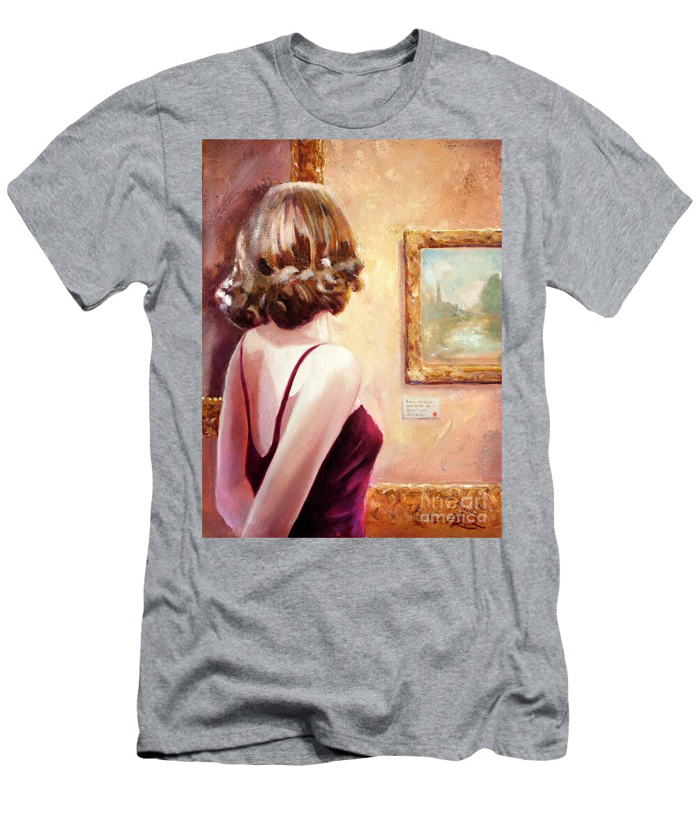Fine Art Gallery T-Shirt featuring the painting Fine Art Gallery Opening Night by Michael Rock