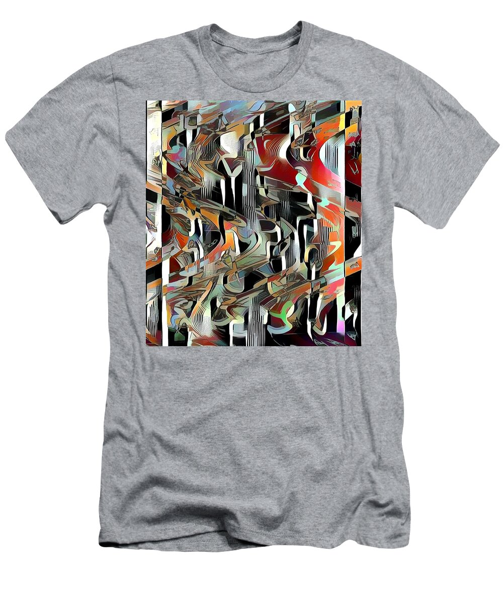 Musical Abstract T-Shirt featuring the painting Fire Dance by Philip Openshaw