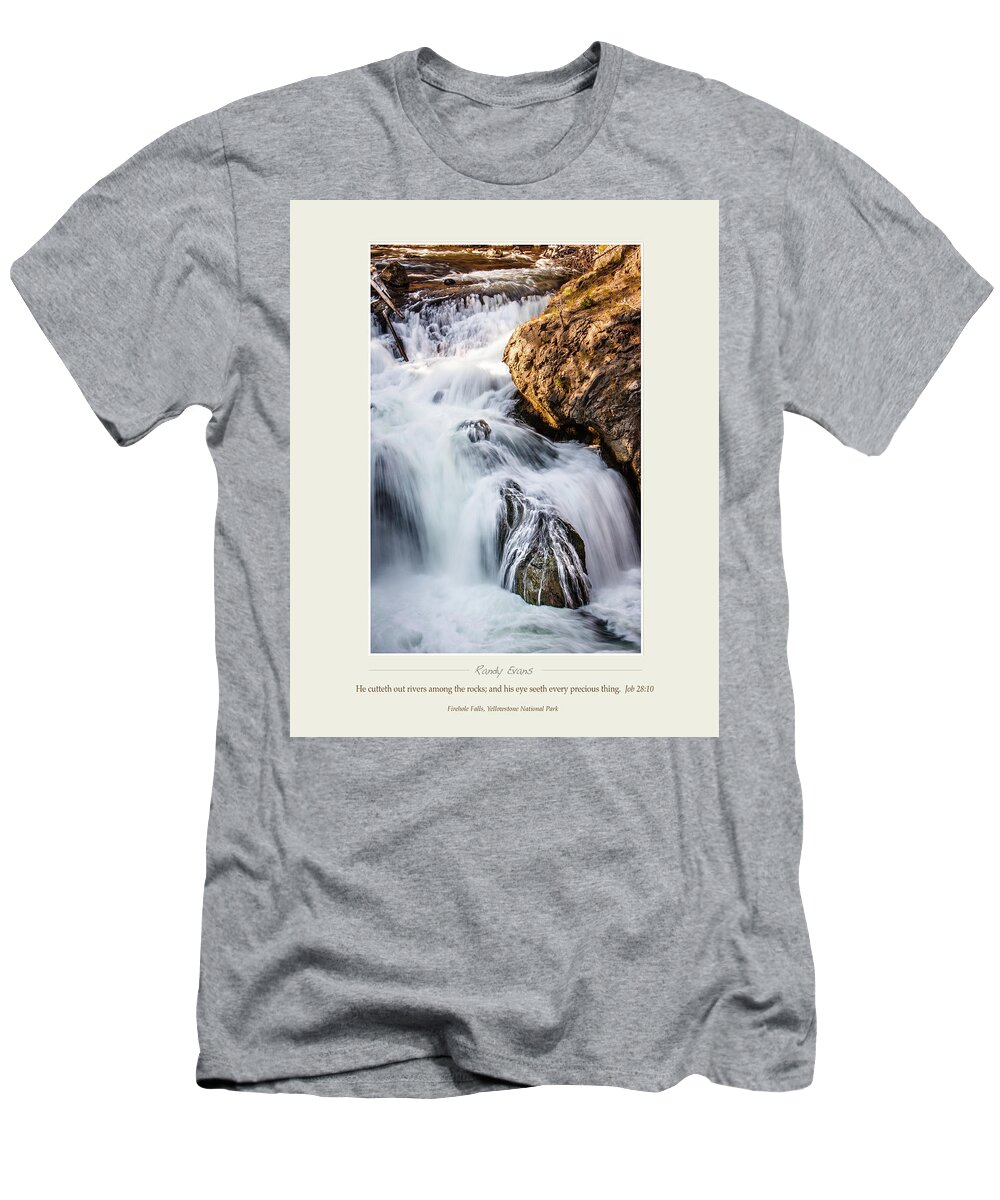 Firehole Falls T-Shirt featuring the photograph Firehole Falls by Randall Evans