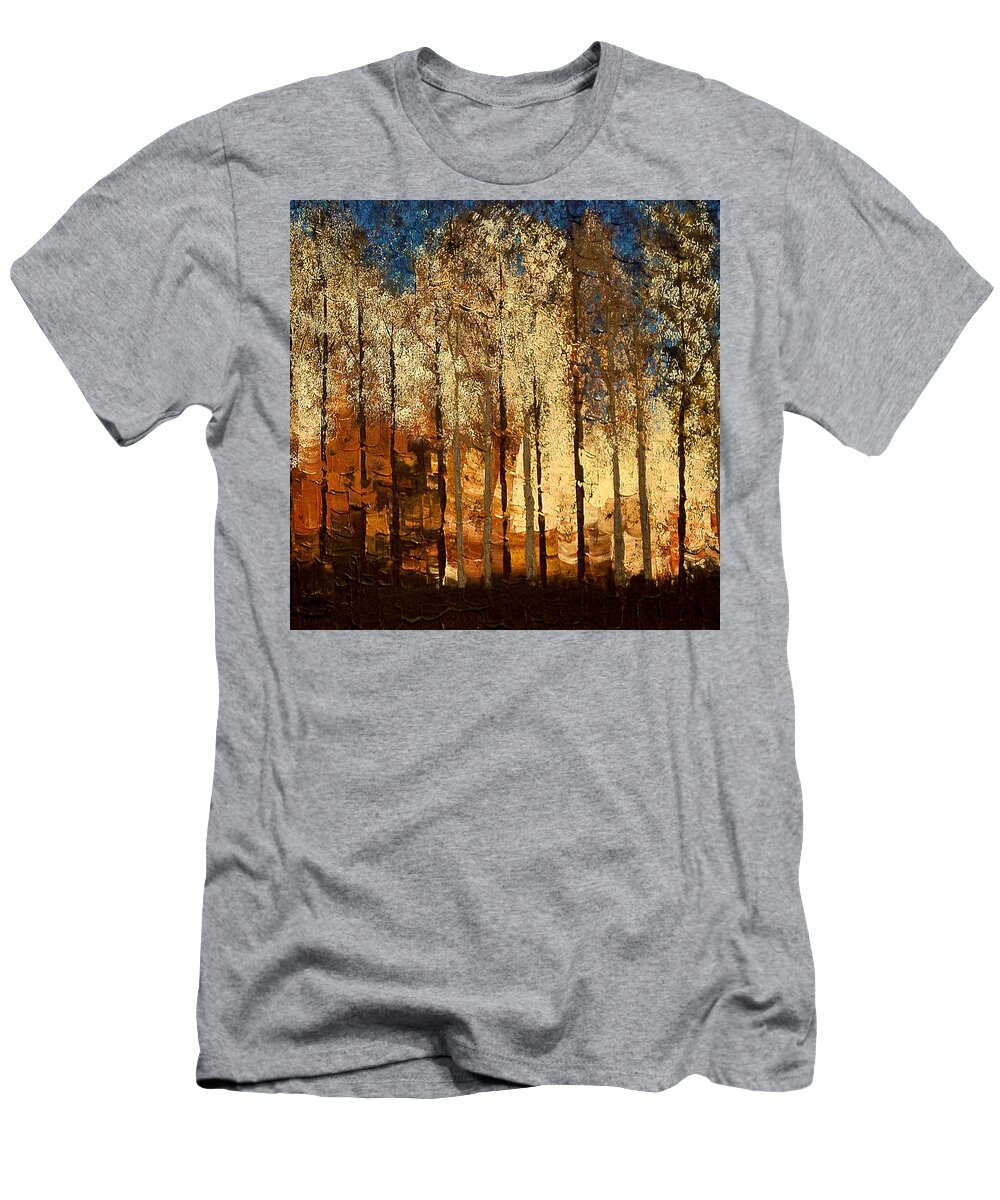Fire T-Shirt featuring the painting Firestorm by Linda Bailey