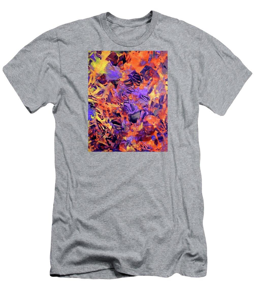 Abstract T-Shirt featuring the painting Firestorm by Lynda Lehmann
