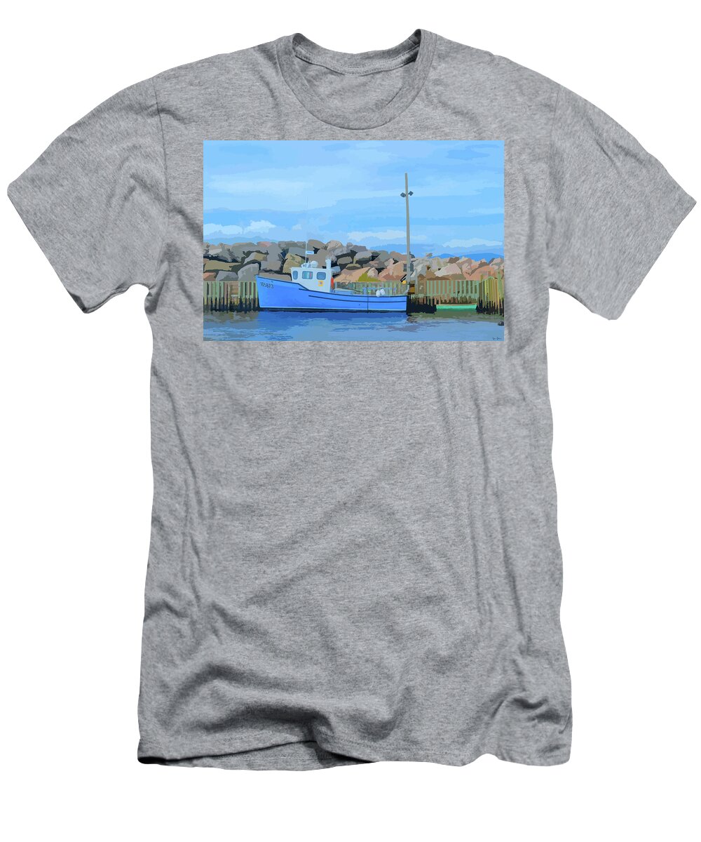 Fishing Boat at White Point T-Shirt by Brian Shaw - Pixels