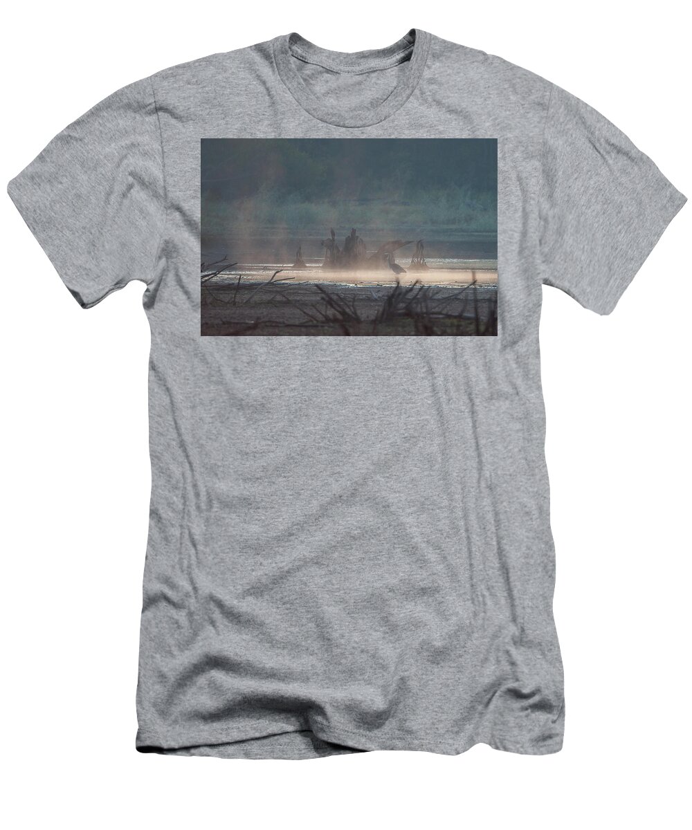 Ronnie Maum T-Shirt featuring the photograph Fishing Hole at Daybreak by Ronnie Maum