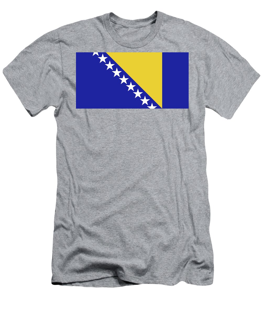 Bosnia T-Shirt featuring the digital art Flag of Bosnia and Herzegovina by Roy Pedersen