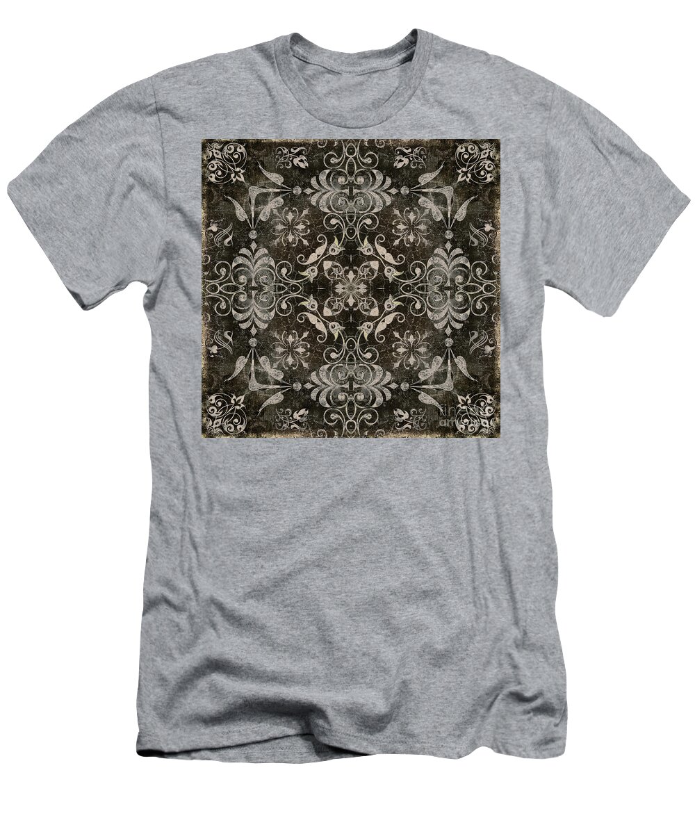 Damask T-Shirt featuring the painting Fleurons V by Mindy Sommers