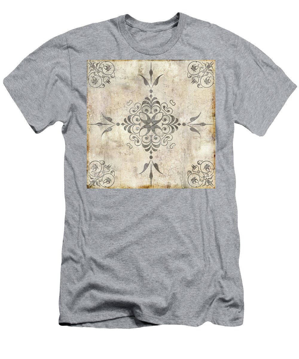 Damask T-Shirt featuring the painting Fleurons VI by Mindy Sommers