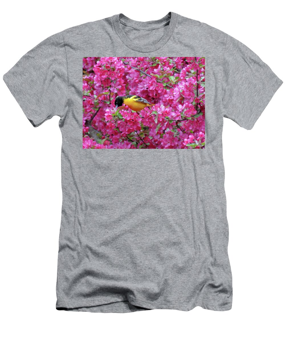 Oriole T-Shirt featuring the photograph Floral Oriole 4 by MTBobbins Photography