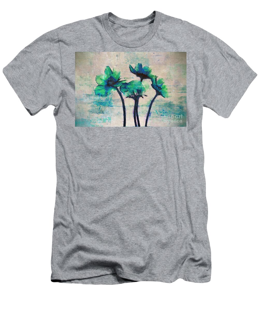 Flowers T-Shirt featuring the painting Floralitou - 3664-12bb by Variance Collections