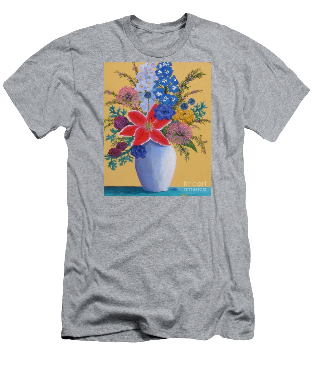 Flower T-Shirt featuring the painting Florist's Creation by Anne Marie Brown