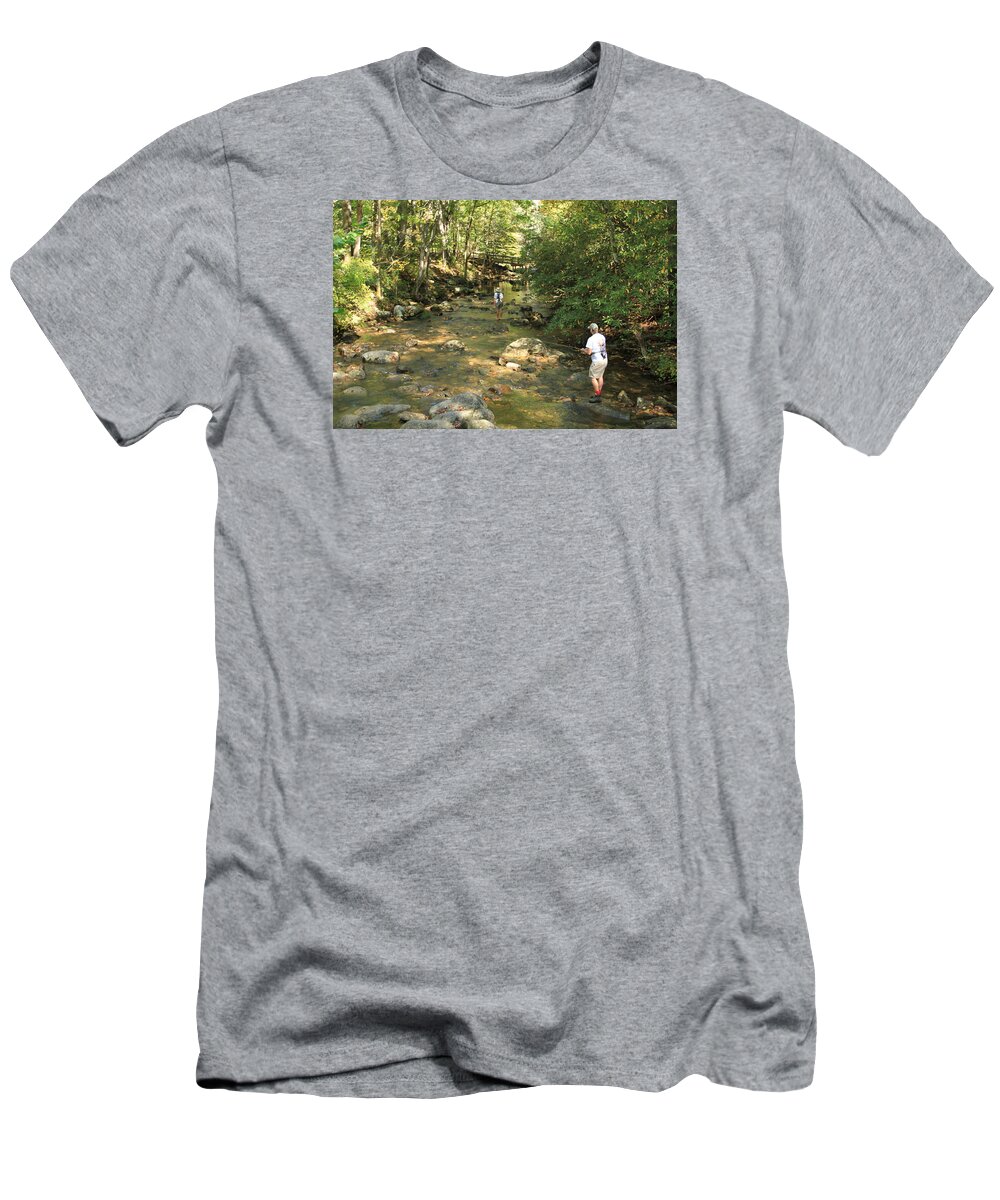 Fly Fishing T-Shirt featuring the photograph Fly Fishing on South Mountain by Karen Ruhl