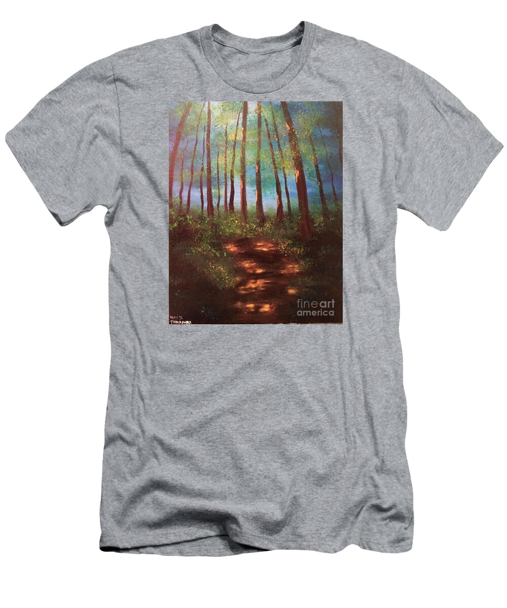 Forest T-Shirt featuring the painting Forests Glow by Denise Tomasura